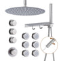 12" Shower System With Shelf, Handheld Shower With Spray Gun Feature