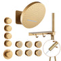 12" Adjustable Shower Head With Shelf Shower System, Hand Shower With Spray Gun Function