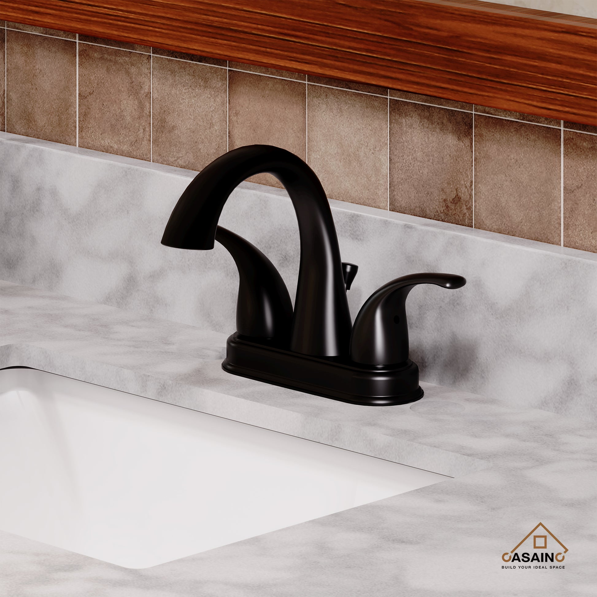 Luxurious Matte Black Bathroom Sink Faucet Set with Dual Handles