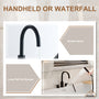 2-Handle Deck-Mount Roman Tub Faucet with Hand Shower in Matte Black