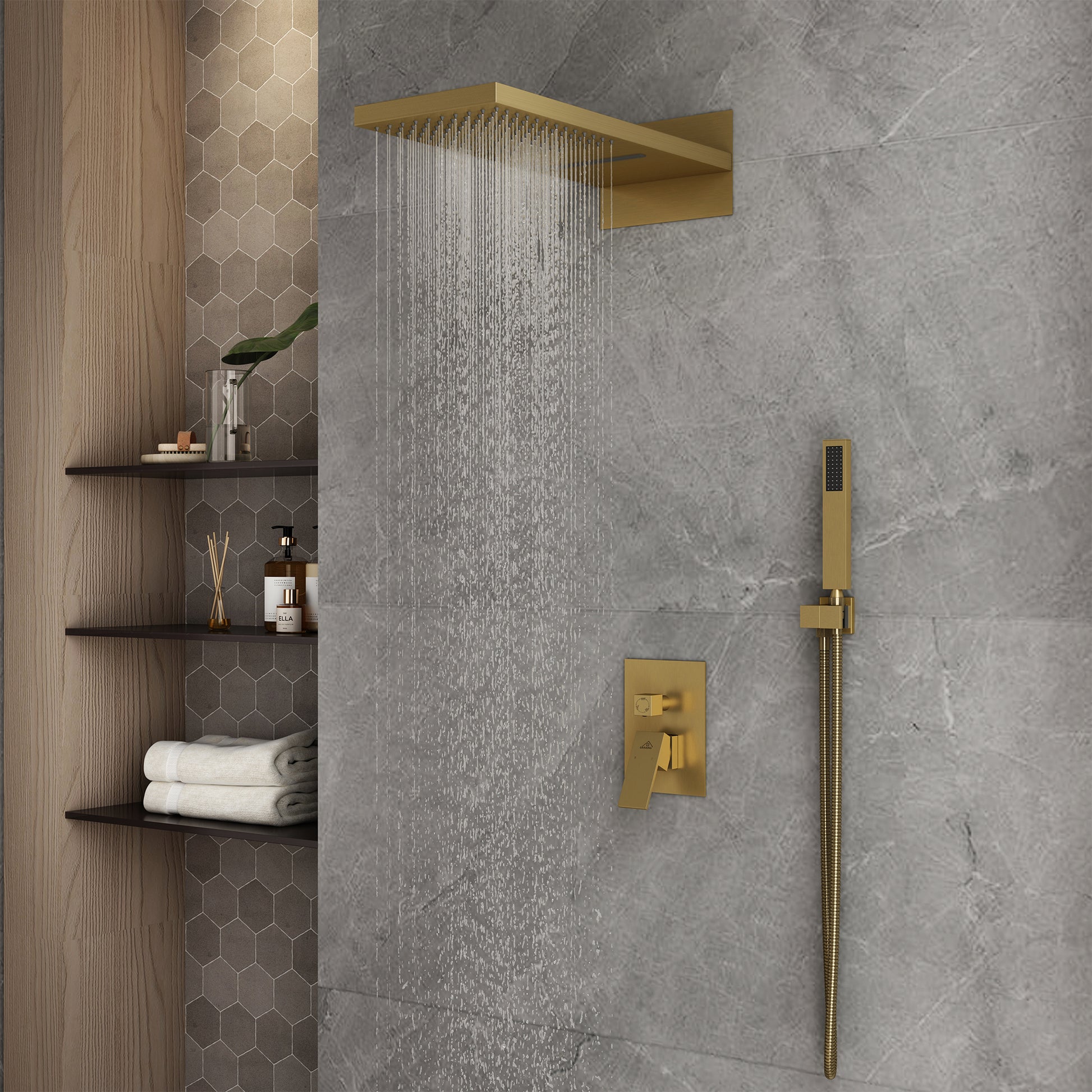 22" Wall Mounted Stainless Steel Shower Systems With Handheld Shower