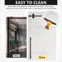 60"x76" Frameless Single Sliding  Shower Door with Four Smooth Rollers