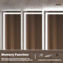 Frameless Rectangular LED Bathroom Mirror with Anti-Fog, Shatter-Proof