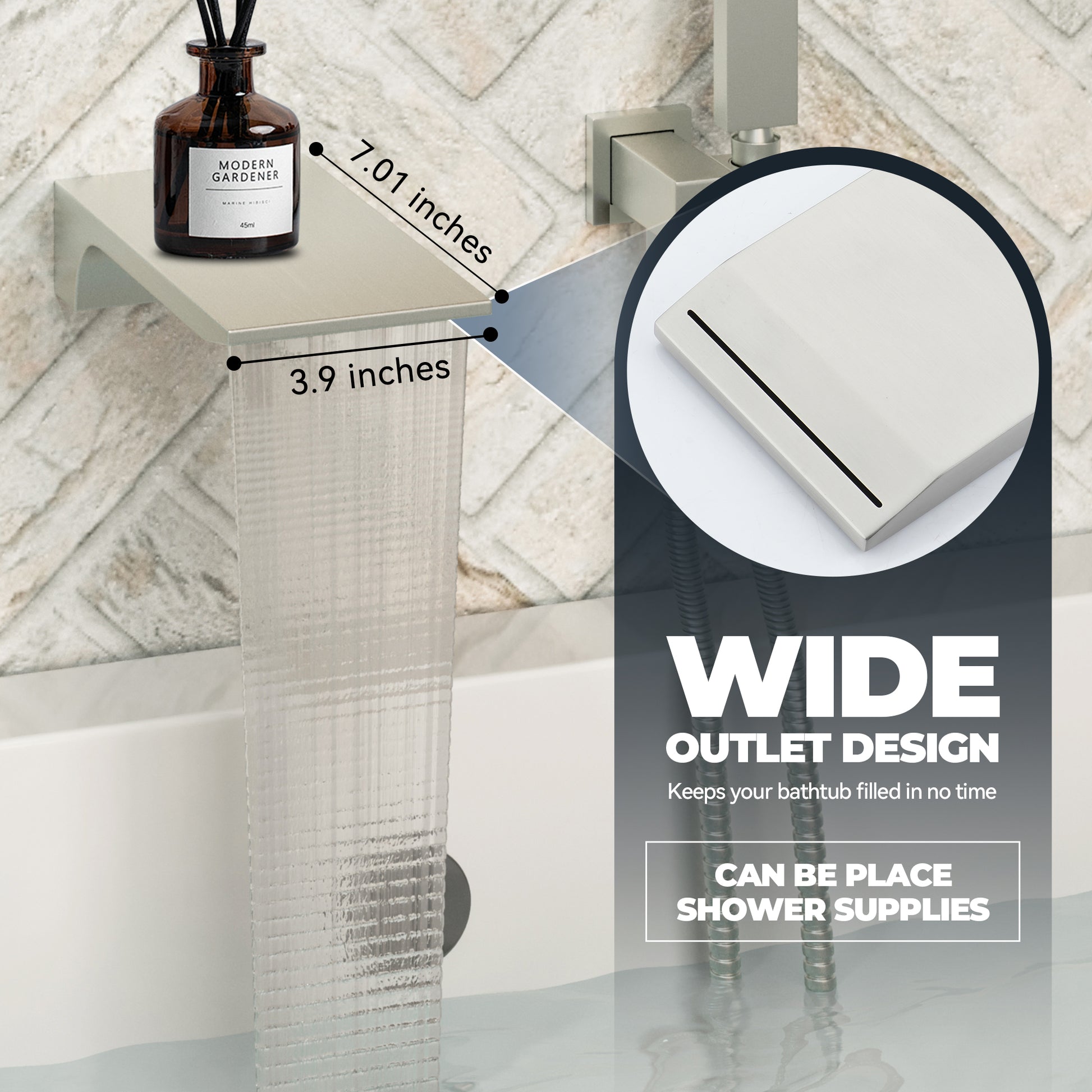 Wall Mounted Bathtub Faucet Set With Handheld Shower Head