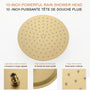 9/10/12" Wall Mounted Rain Shower System with 5-Spray Patterns (Valve Included)