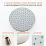 9/10/12" Wall Mounted Rain Shower System with 5-Spray Patterns (Valve Included)