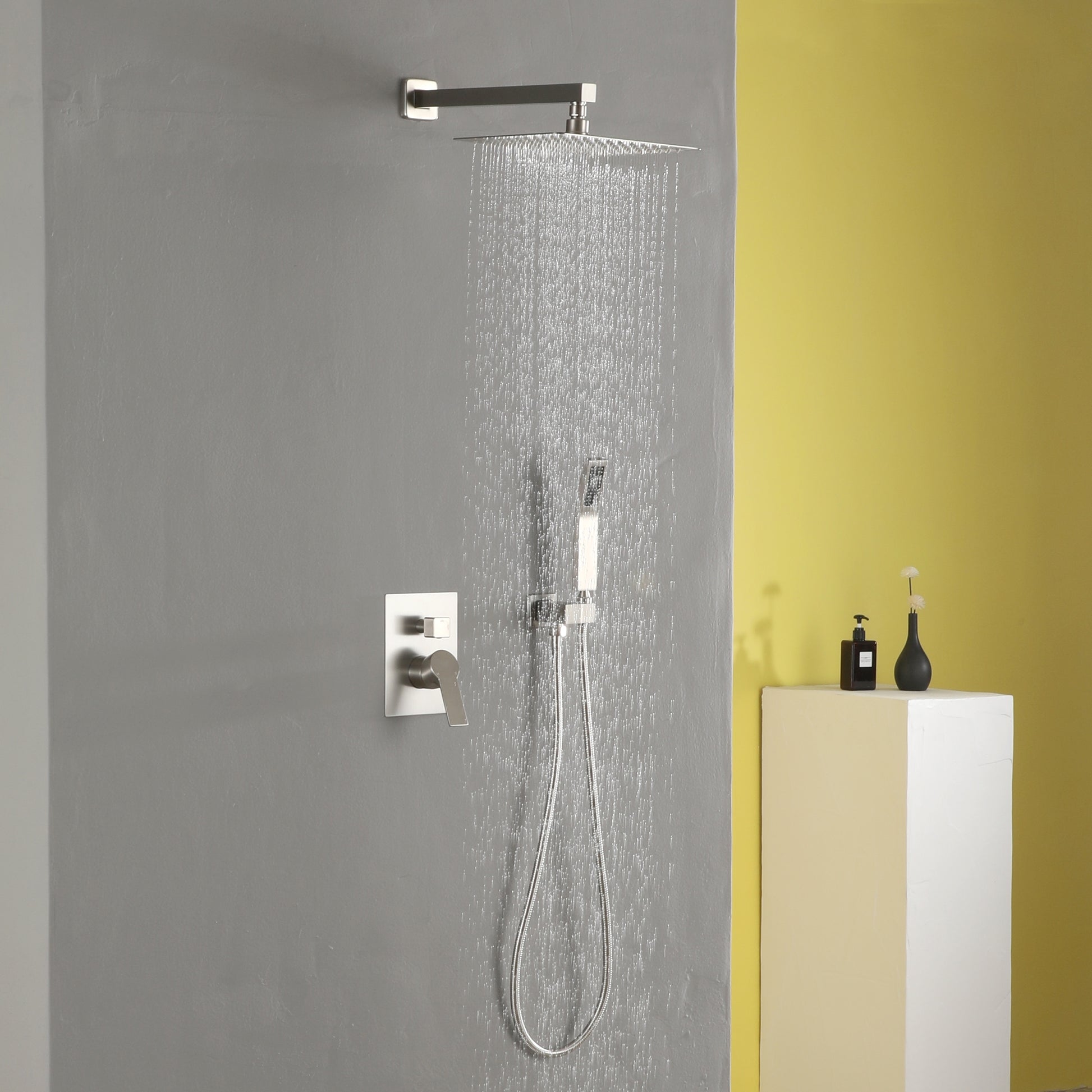 10-inch/12inch Rainfall Shower System With Hand Shower & Pressure-Balanced Valve
