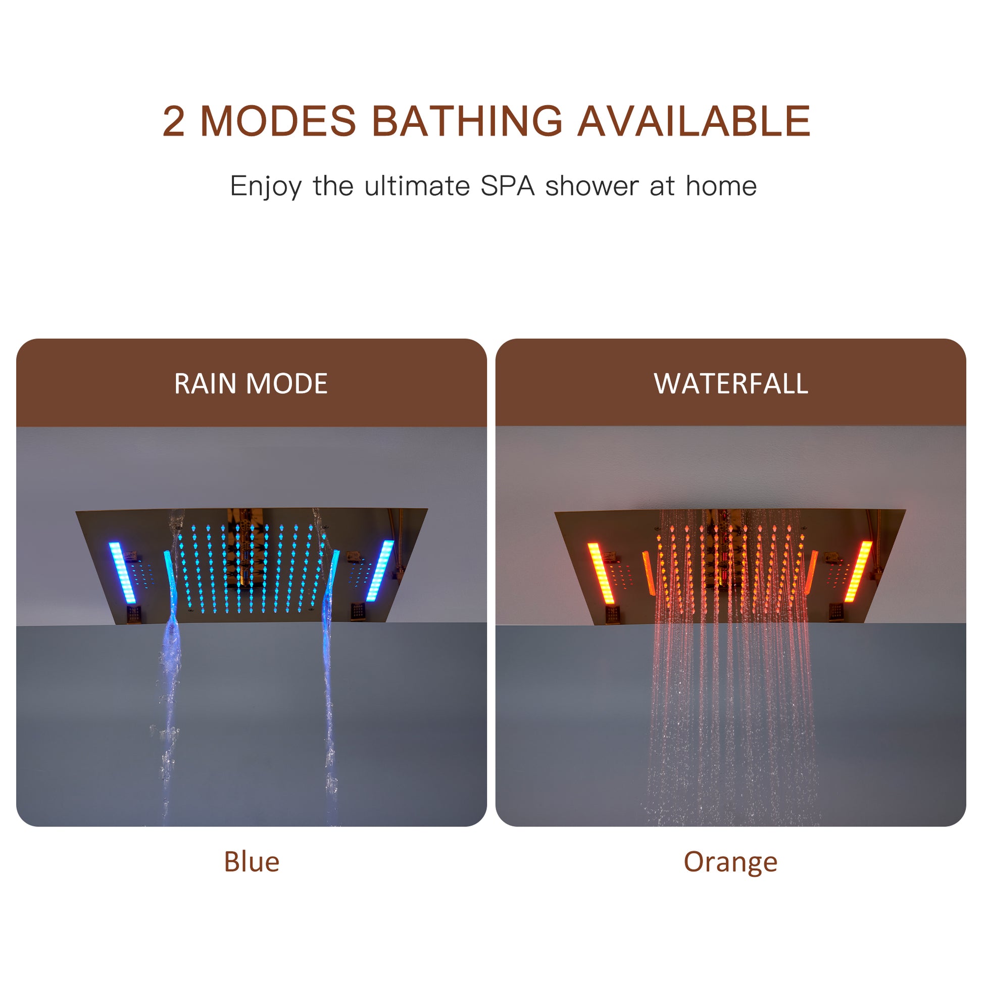 Deluxe 4-Function Thermostatic Shower System with LED Lighting & Bluetooth Music 