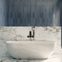 Wall-Mounted Brass Waterfall Tub Filler with Handheld Shower