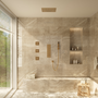 16" Ceiling-Mount 4-Way Shower System with LED Display and Music Player