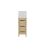 12" Corner Bathroom Vanity with Light Natural Wood & 3 Drawers