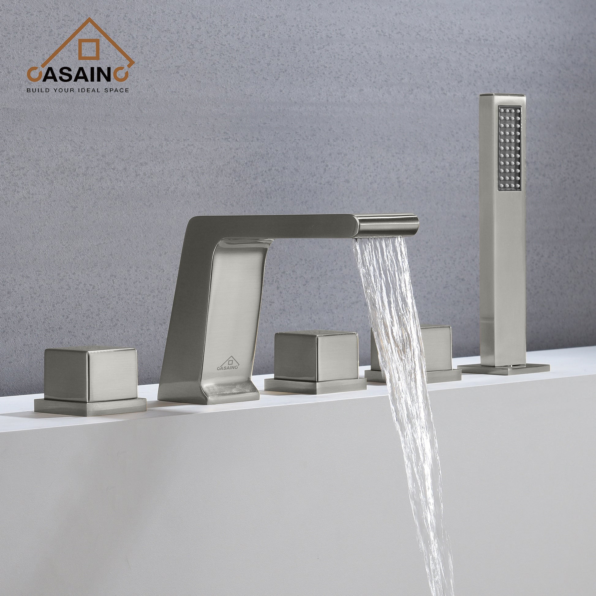 CASAINC Hot Sale 5 hole Bathtub Faucet With Handheld Shower Head