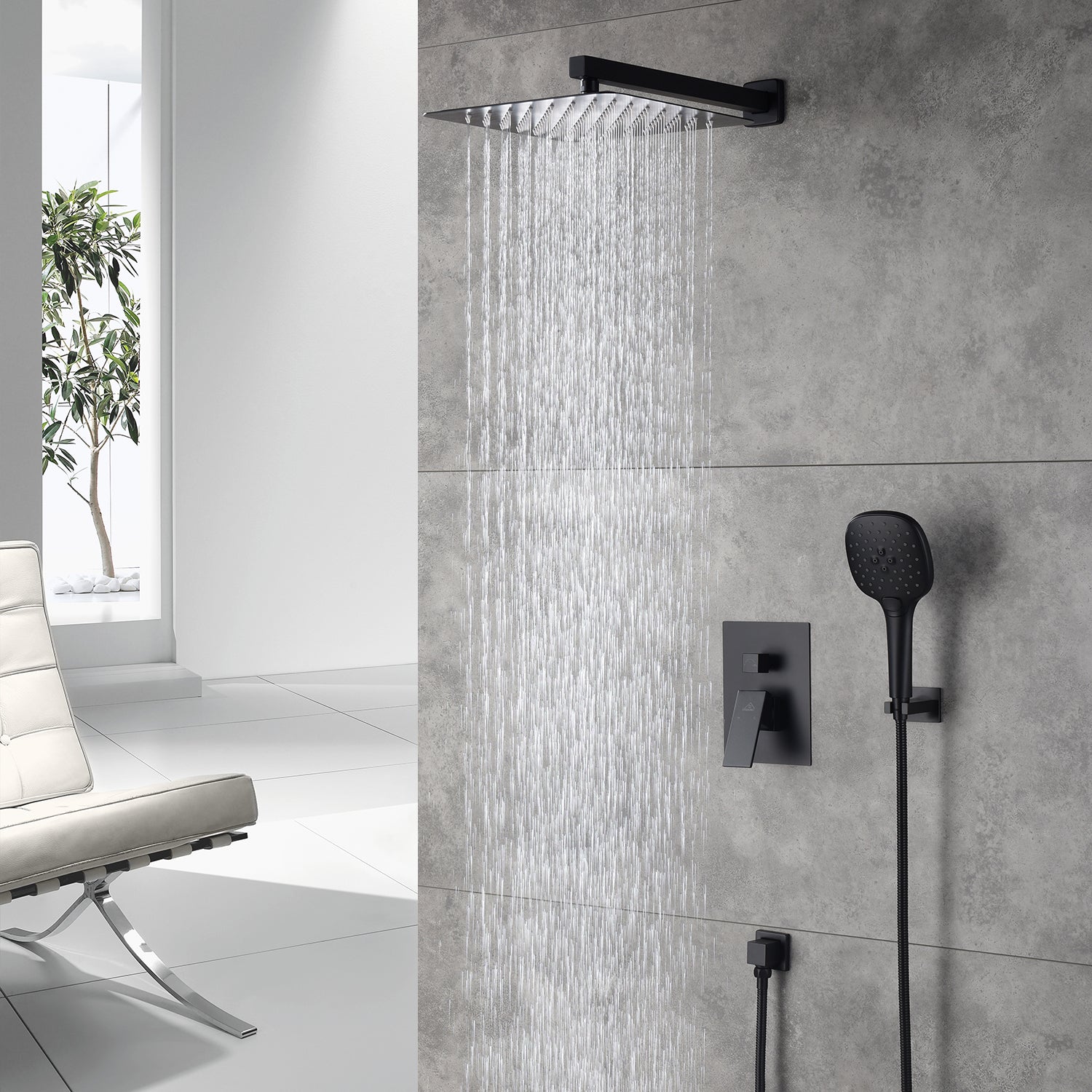 Casainc 2 Function 10" Wall Mounted Dual Shower Heads Shower System In Chrome