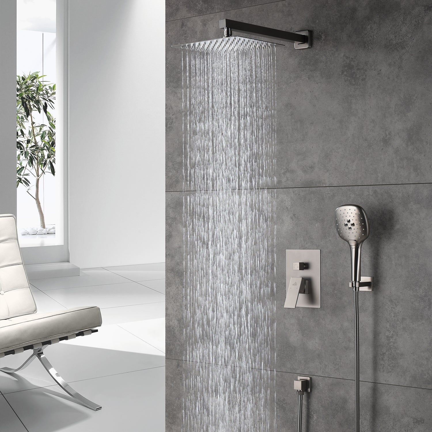 Casainc 2 Function 10" Wall Mounted Dual Shower Heads Shower System In Chrome