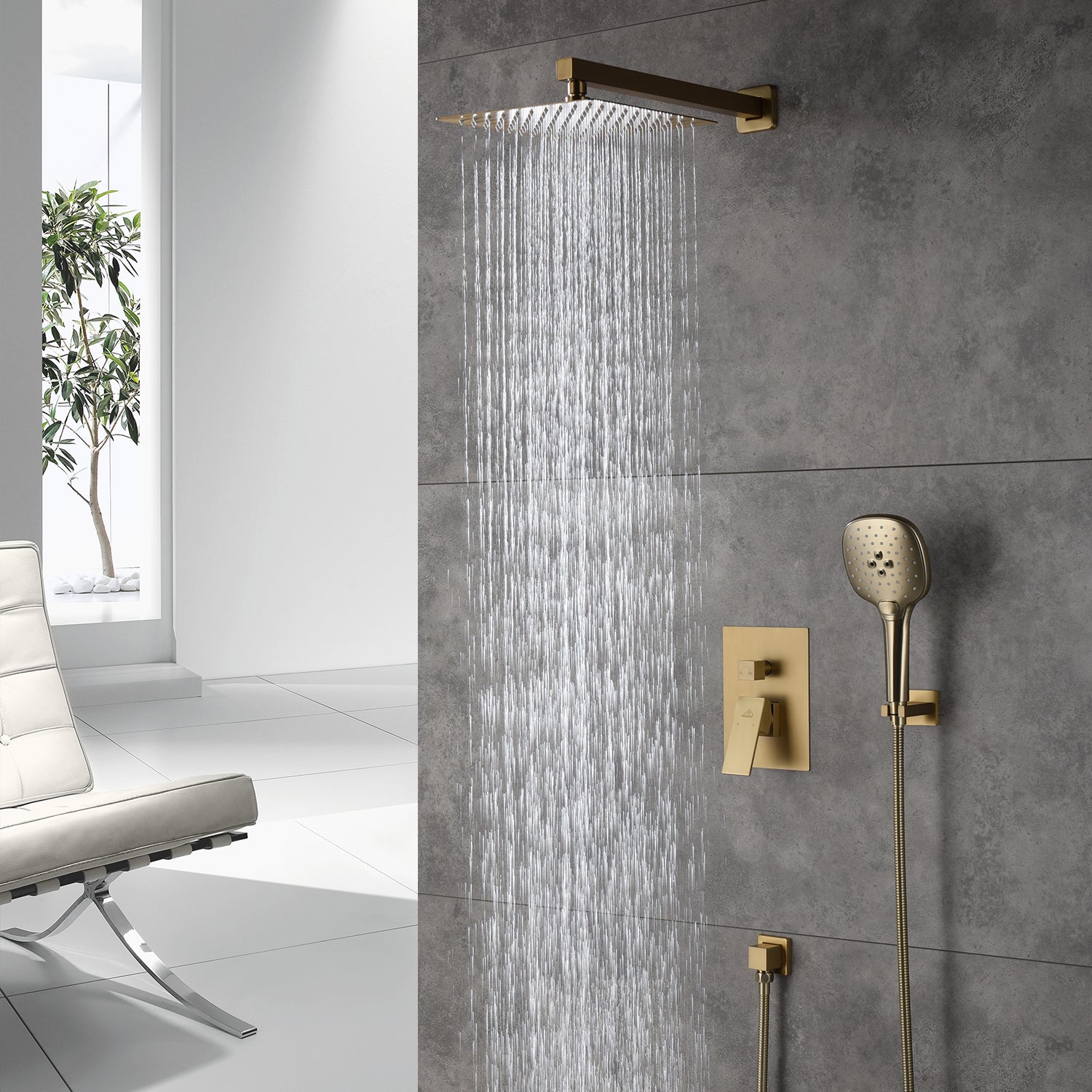 Casainc 2 Function 10" Wall Mounted Dual Shower Heads Shower System In Chrome