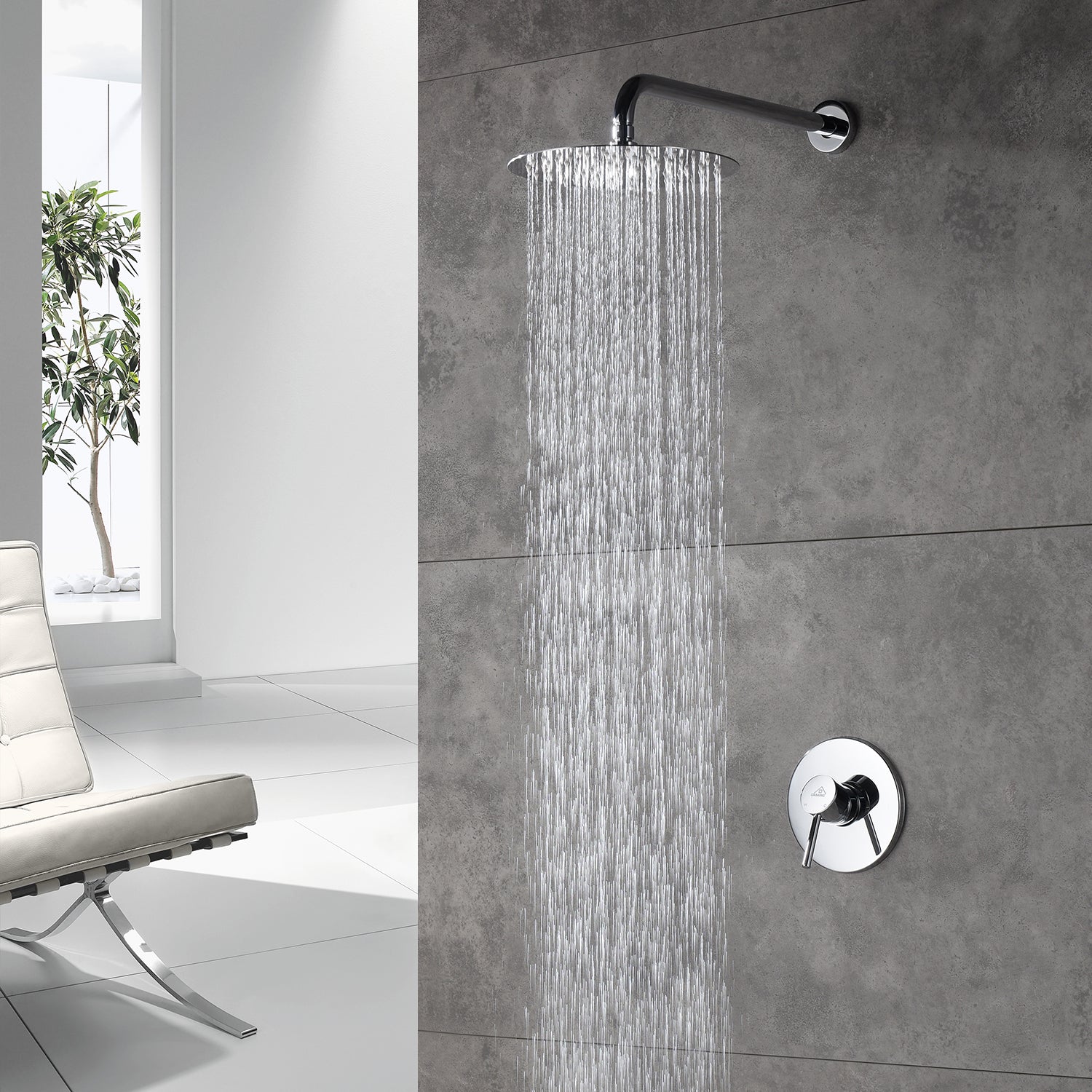 Casainc Round Single Functions Wall Mount Black Shower Faucet
