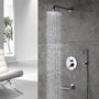 Casainc Round 3 Functions Wall Mount Dual Shower Heads Shower System In Black
