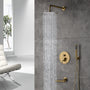 Casainc Round 3 Functions Wall Mount Dual Shower Heads Shower System In Black