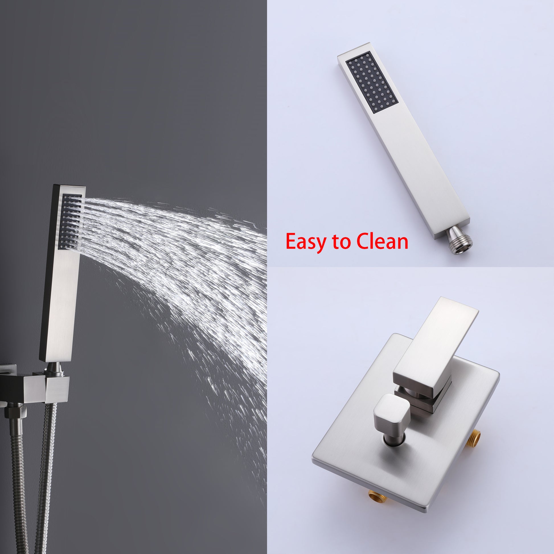 10-inch Wall Mounted Square Rainfall Shower System with Rough-in Valve