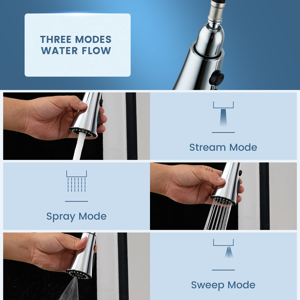 Touchless Dual-Sensor Pull-Down Kitchen Faucet with Modern Design
