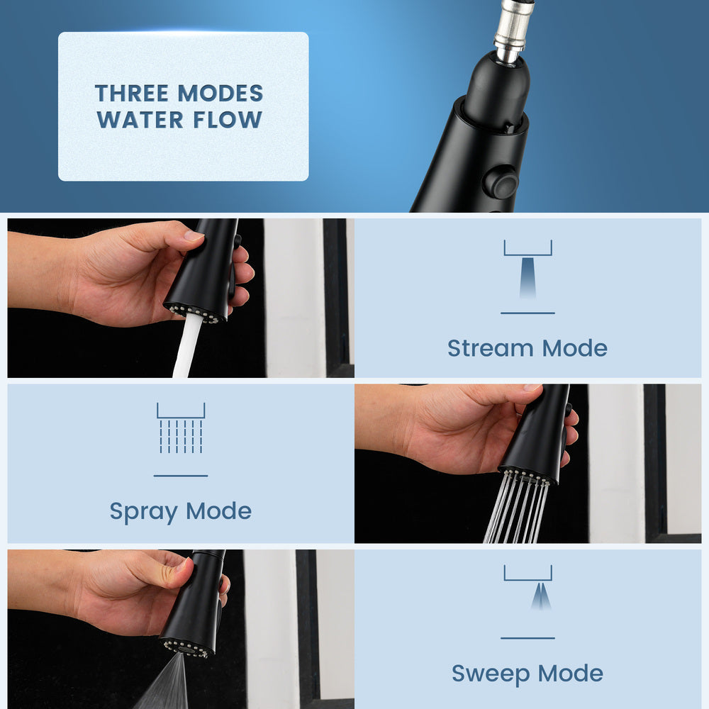 Touchless Dual-Sensor Pull-Down Kitchen Faucet with Modern Design