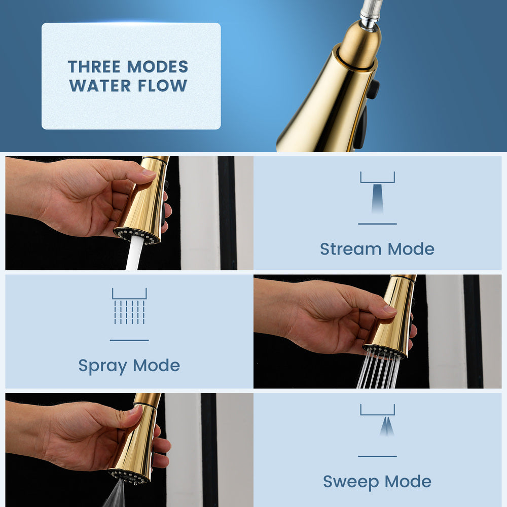 Touchless Dual-Sensor Pull-Down Kitchen Faucet with Modern Design