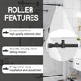 48"x76" Frameless Single Sliding Shower Door in Matte Black/Brushed Nickel/Chrome, Reversible Installation
