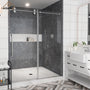 60"x76" Single Sliding Frameless Shower Door in Matte Black/Brushed Nickel/Chrome, 5/16" Thick Tempered Glass with SGCC Certification, Reversible Design