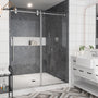 60"x76" Single Sliding Frameless Shower Door in Matte Black/Brushed Nickel/Chrome, 5/16" Thick Tempered Glass with SGCC Certification, Reversible Design
