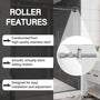 60"x76" Single Sliding Frameless Shower Door in Matte Black/Brushed Nickel/Chrome, Stainless Steel Wheels featuring an Anti-Skid Design