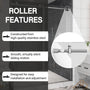 60"x76" Single Sliding Frameless Shower Door in Matte Black/Brushed Nickel/Chrome, Stainless Steel Wheels featuring an Anti-Skid Design