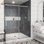 60"x76" Single Sliding Frameless Shower Door in Matte Black/Brushed Nickel/Chrome, Sleek Sliding Single Shower Enclosure Designed for Elegance