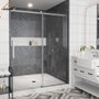 60"x76" Single Sliding Frameless Shower Door in Matte Black/Brushed Nickel/Chrome, Sleek Sliding Single Shower Enclosure Designed for Elegance