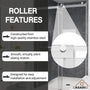 48"x76" Double Frameless Shower Door in Matte Black/Brushed Nickel/Chrome, Sliding Shower Enclosure with Rounded Corners Tempered Glass