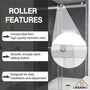 48"x76" Double Frameless Shower Door in Matte Black/Brushed Nickel/Chrome, Sliding Shower Enclosure with Rounded Corners Tempered Glass