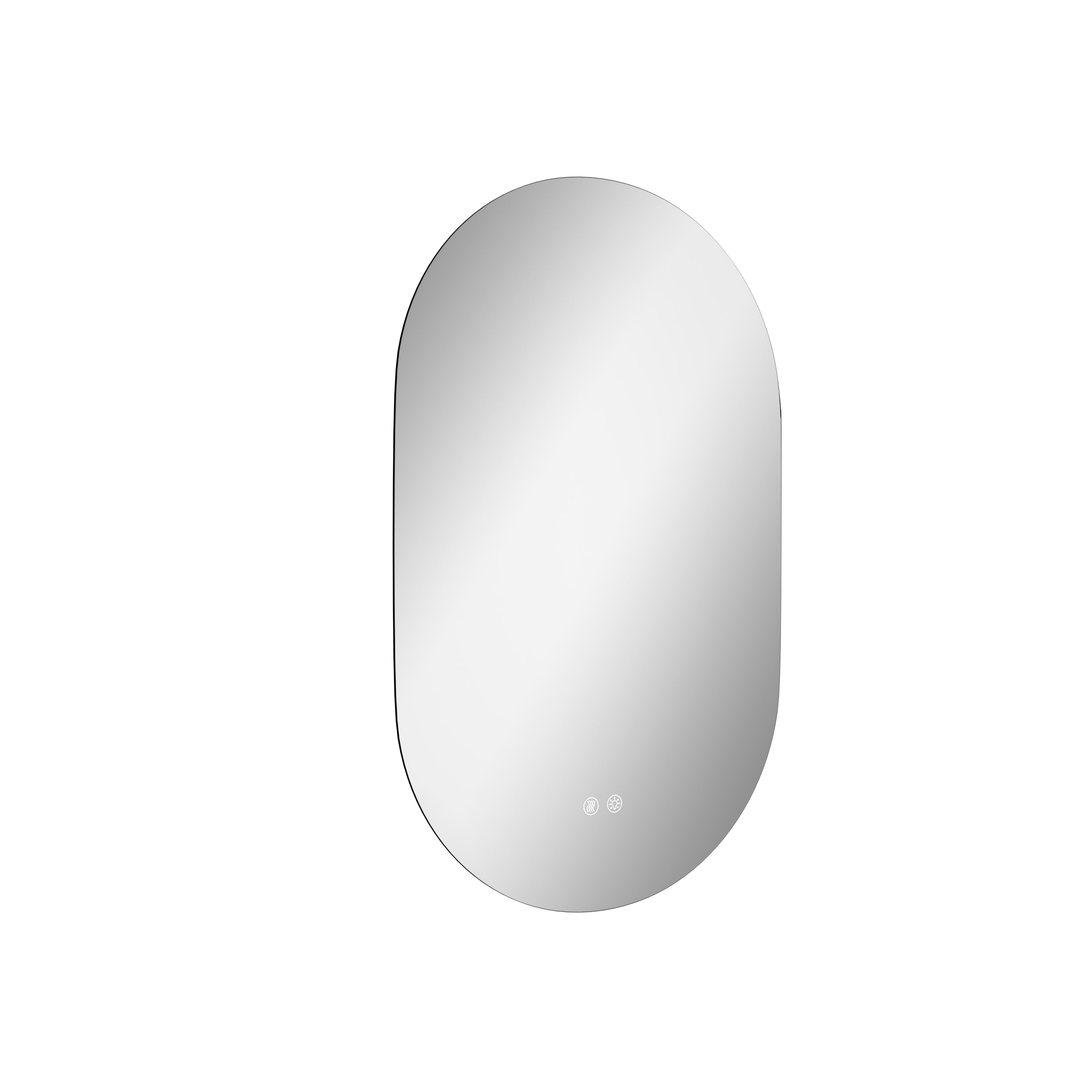 Oval Frameless LED Bathroom Mirror with Anti-Fog