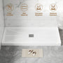 Rectangle SMC White Shower Pan Base with Center Drain