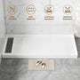 60"x32" White SMC Single Threshold Alcove Shower Pan Base