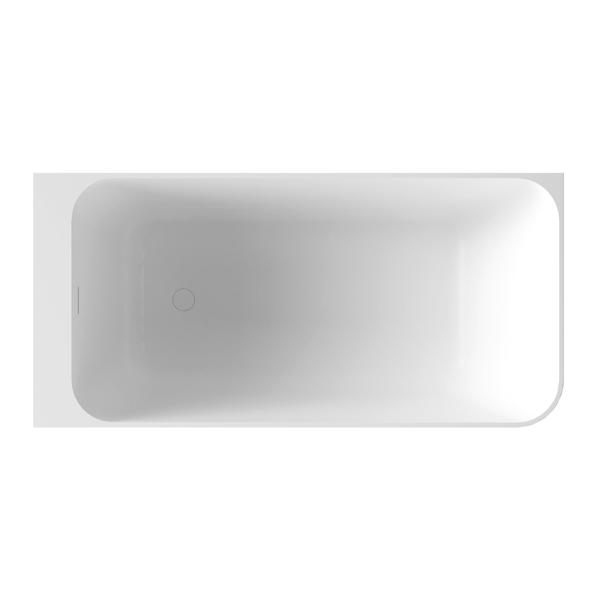 59" Alcove Solid Surface Soaking Bathtub with Left Overflow and Drain