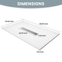 Durable SMC Composite Shower Base Pan with Center Drain in Black & White