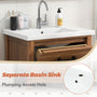 24'' Freestanding Bathroom Vanity with Ceramic Basin Sink and 3 Drawers