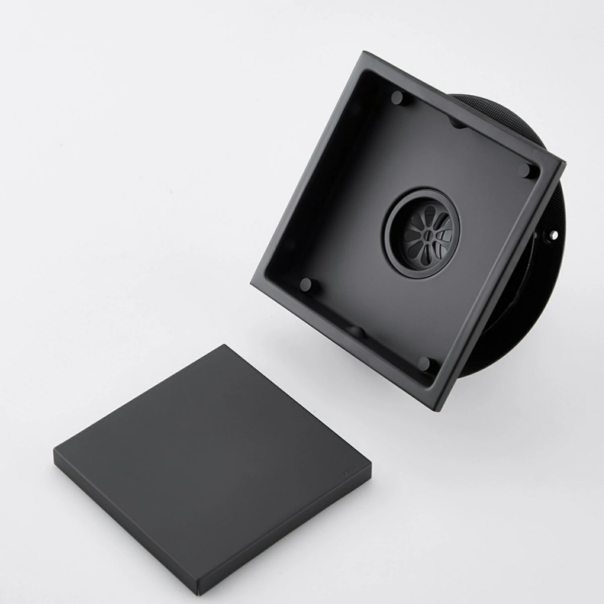 6 Inch Square Stainless Steel Shower Drain with Reversible Tile Insert Cover