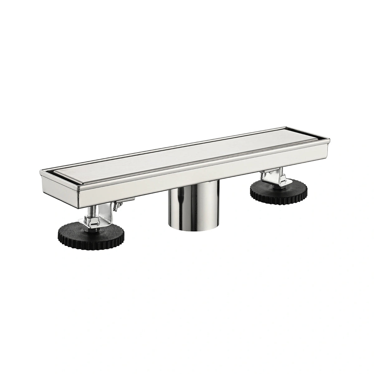 Linear Shower Drain with Reversible Tile Insert Cover Hair Strainer and Leveling Feet
