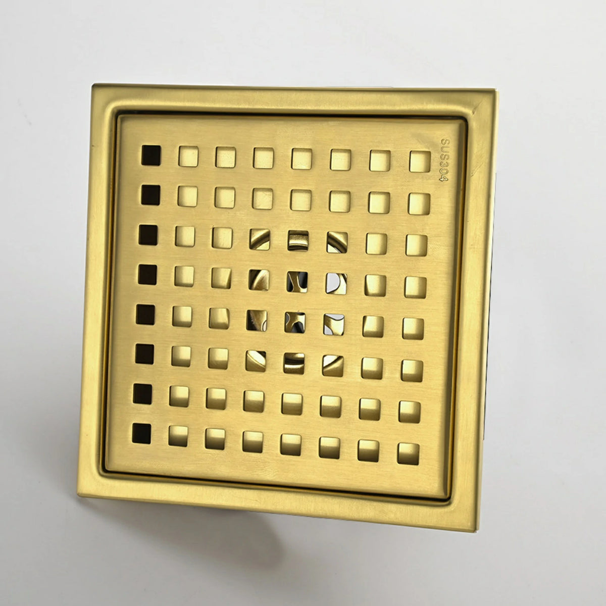 Square Stainless Steel Shower Drain Cover with Grid Design