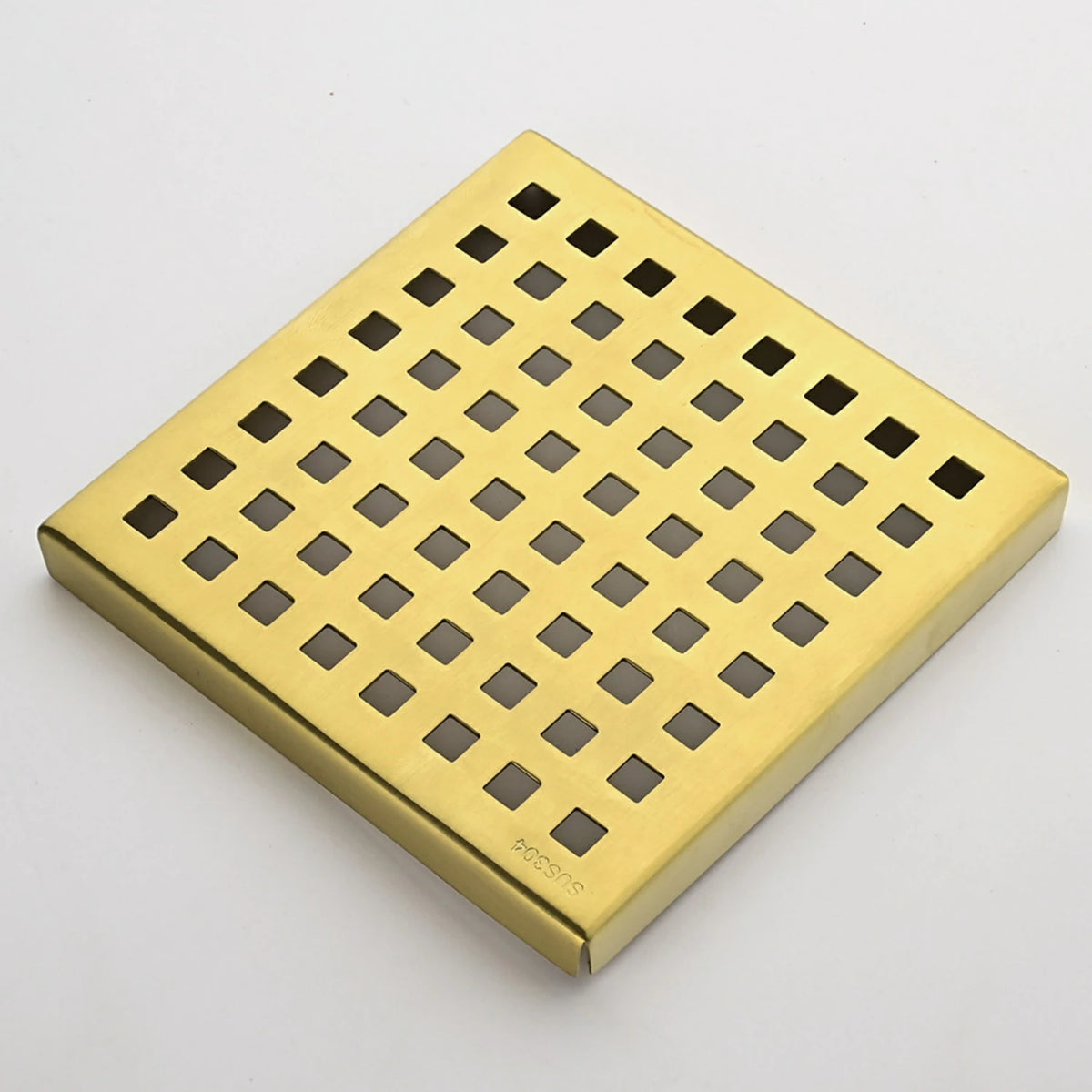 Square Stainless Steel Shower Drain Cover with Grid Design