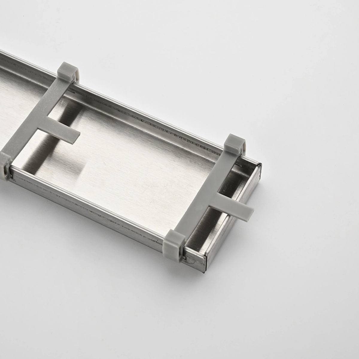 Linear Shower Drain with Reversible Tile Insert Cover Hair Strainer and Leveling Feet