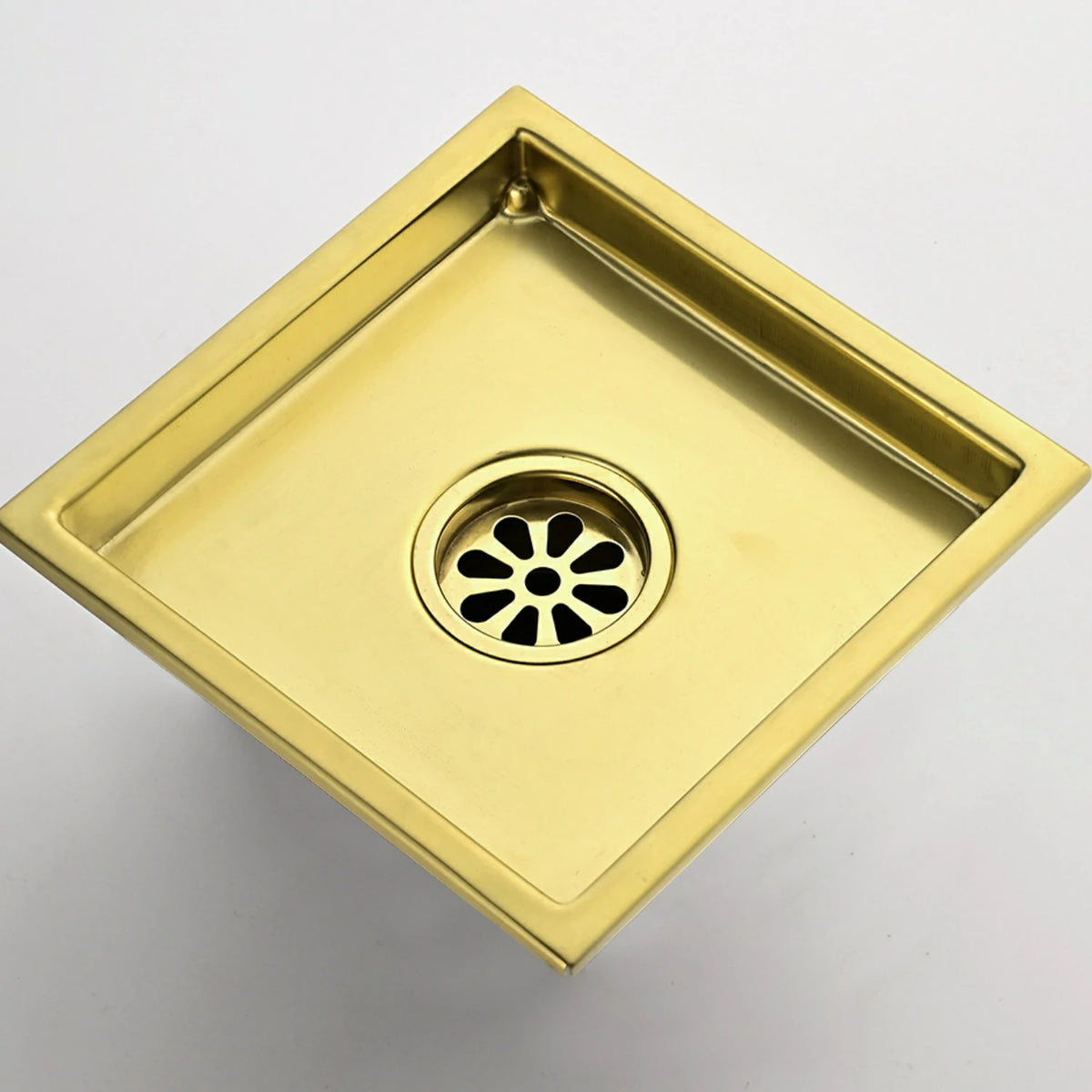 Square Stainless Steel Shower Drain Cover with Grid Design