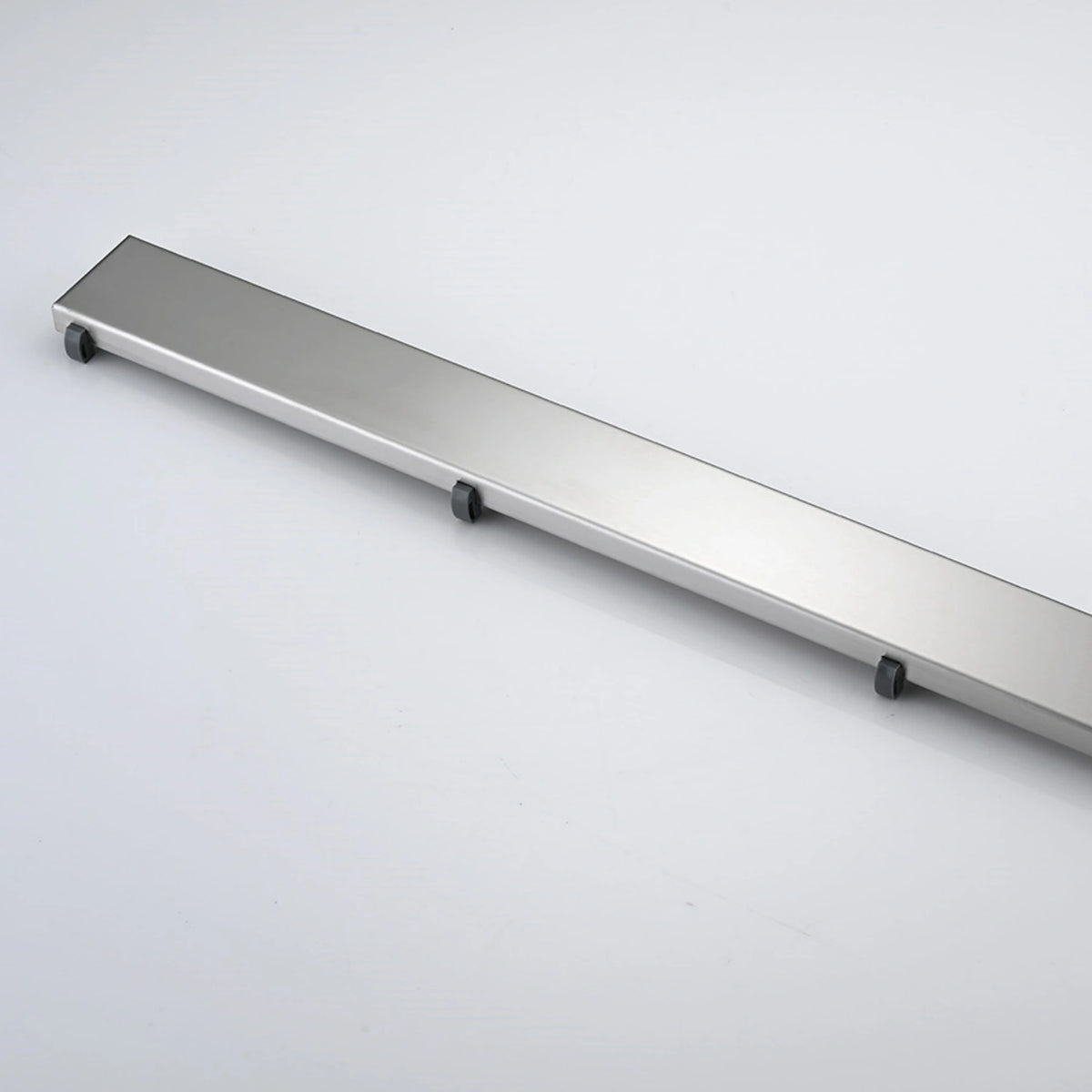Linear Shower Drain with Reversible Tile Insert Cover Hair Strainer and Leveling Feet