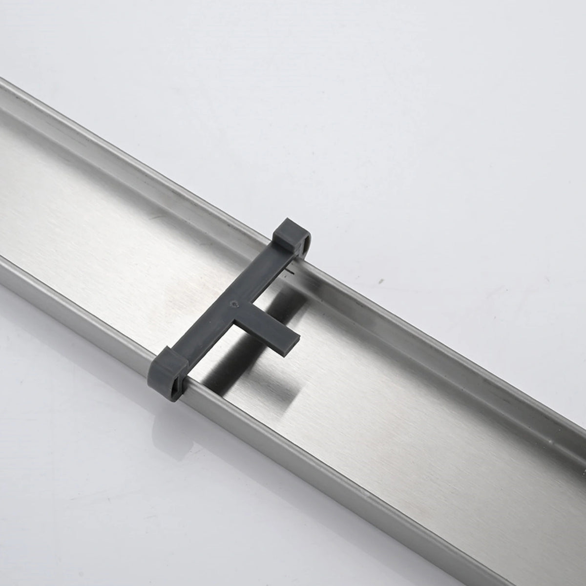 Linear Shower Drain with Reversible Tile Insert Cover Hair Strainer and Leveling Feet