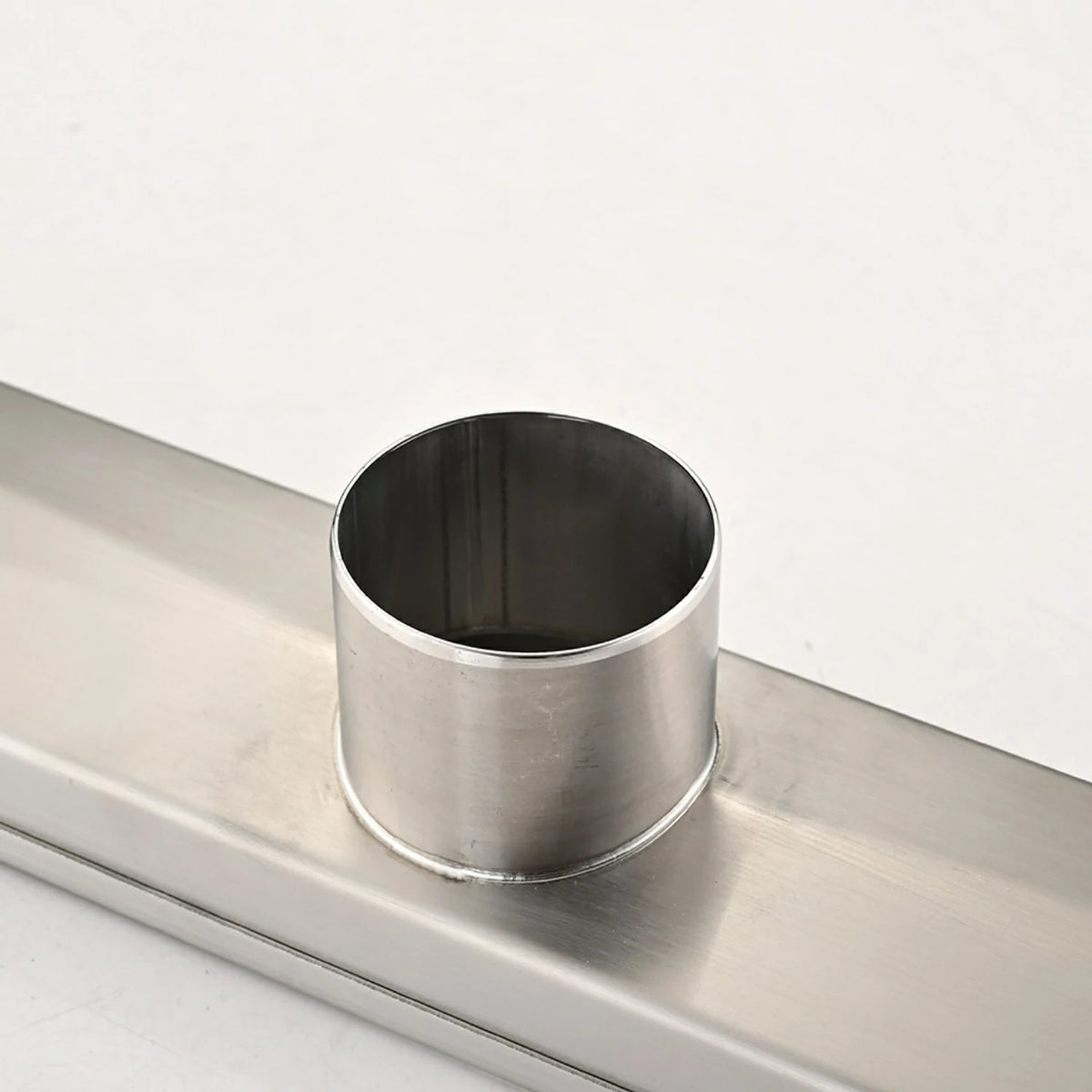 Linear Shower Drain with Removable Patterned Grate Cover Hair Strainer and Leveling Feet